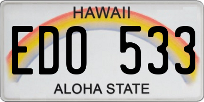 HI license plate EDO533