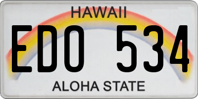 HI license plate EDO534