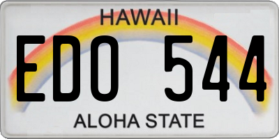 HI license plate EDO544
