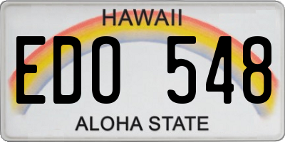HI license plate EDO548