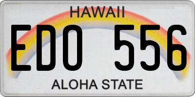 HI license plate EDO556