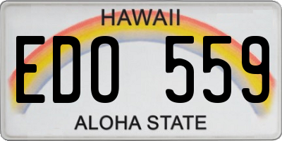 HI license plate EDO559