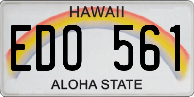 HI license plate EDO561