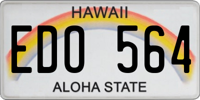 HI license plate EDO564