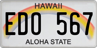 HI license plate EDO567