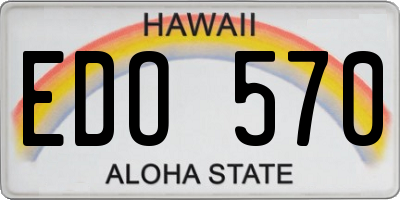 HI license plate EDO570