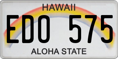 HI license plate EDO575