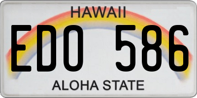 HI license plate EDO586