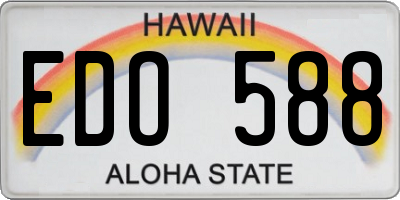 HI license plate EDO588