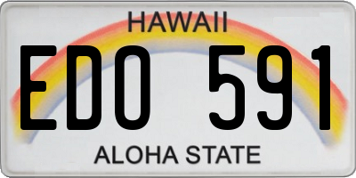 HI license plate EDO591
