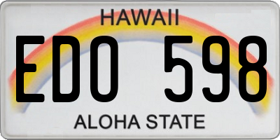 HI license plate EDO598