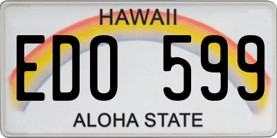 HI license plate EDO599