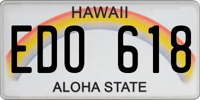 HI license plate EDO618