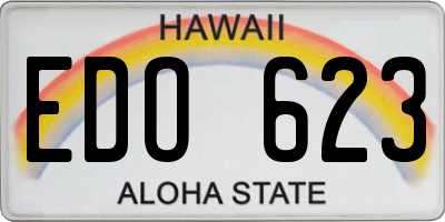 HI license plate EDO623