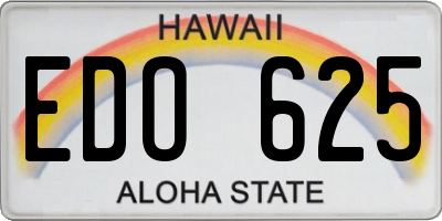 HI license plate EDO625