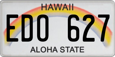 HI license plate EDO627