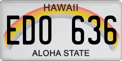 HI license plate EDO636