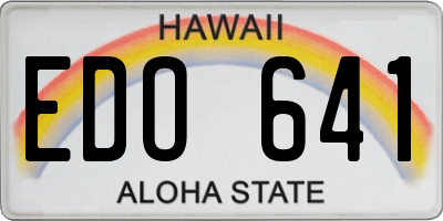 HI license plate EDO641