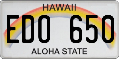 HI license plate EDO650