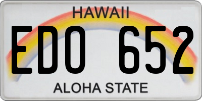 HI license plate EDO652