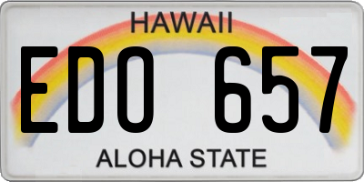 HI license plate EDO657