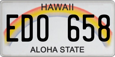 HI license plate EDO658