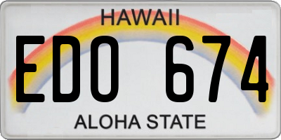 HI license plate EDO674