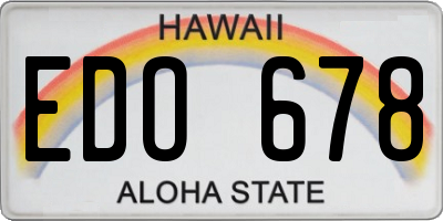 HI license plate EDO678