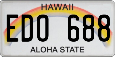 HI license plate EDO688
