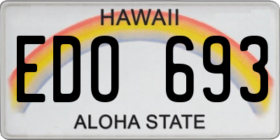 HI license plate EDO693