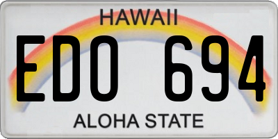 HI license plate EDO694