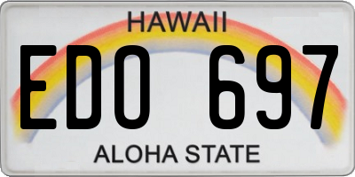 HI license plate EDO697