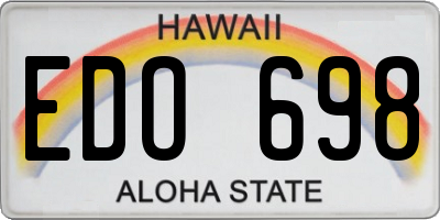 HI license plate EDO698