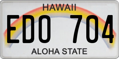 HI license plate EDO704