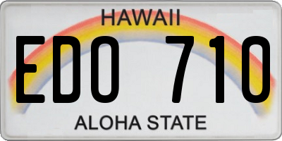 HI license plate EDO710