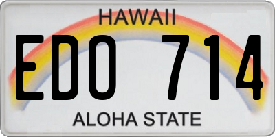 HI license plate EDO714