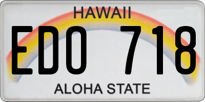 HI license plate EDO718