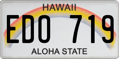 HI license plate EDO719