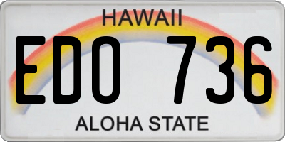 HI license plate EDO736