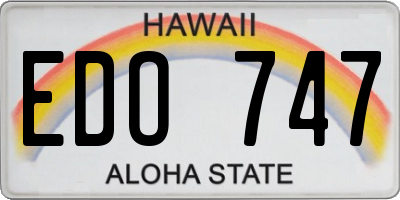 HI license plate EDO747