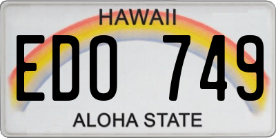 HI license plate EDO749