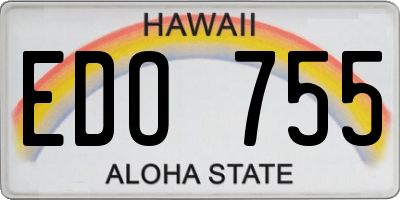 HI license plate EDO755