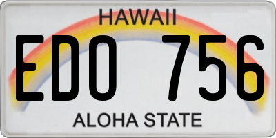 HI license plate EDO756