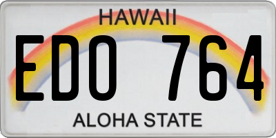 HI license plate EDO764