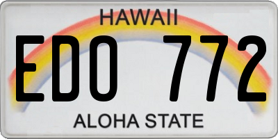HI license plate EDO772