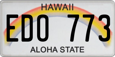HI license plate EDO773