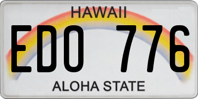 HI license plate EDO776