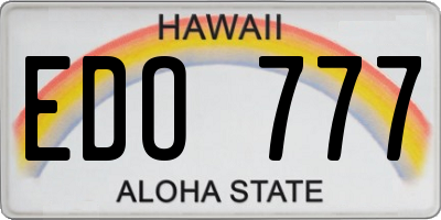 HI license plate EDO777