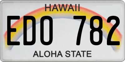HI license plate EDO782