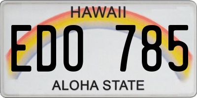 HI license plate EDO785